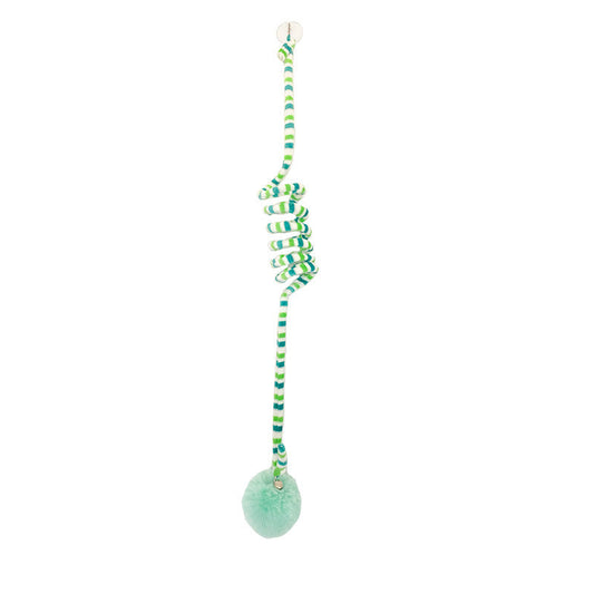 KFX-8101949 Kittens' Fun Spring Toy with Bell and Inflatable Ball – Suction Cup Design for Door Hanging