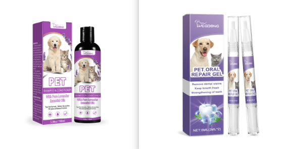 KFX-8102333 Pet Oral Repair Gel with Natural Extracts – 6ml (2 Pack) & Pet Shampoo