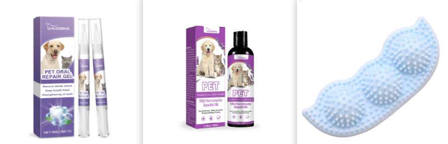 KFX-8102333 Pet Oral Repair Gel with Natural Extracts – 6ml (2 Pack) & Pet Shampoo
