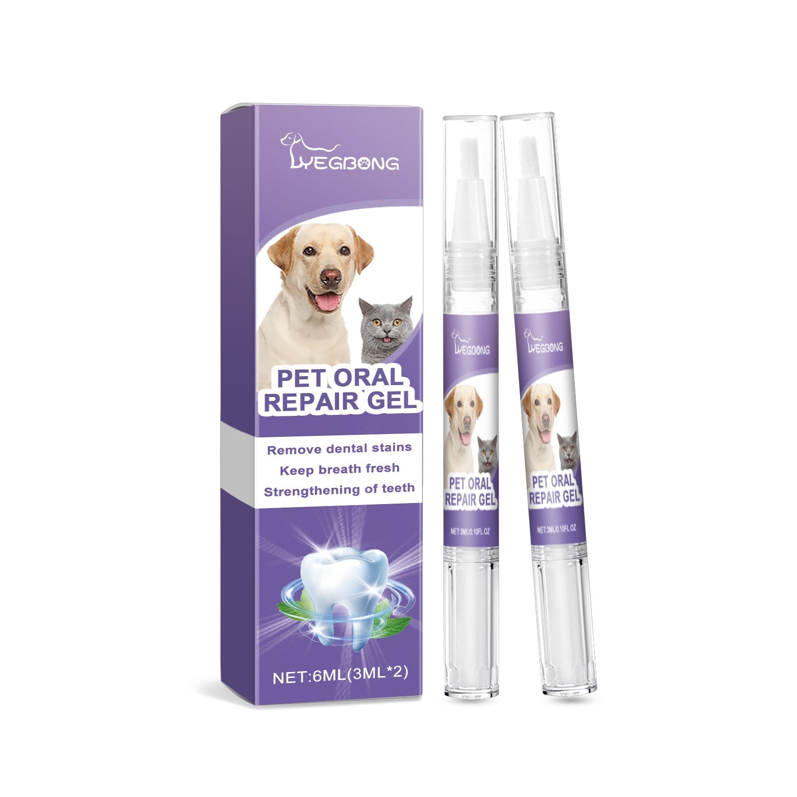 KFX-8102333 Pet Oral Repair Gel with Natural Extracts – 6ml (2 Pack) & Pet Shampoo