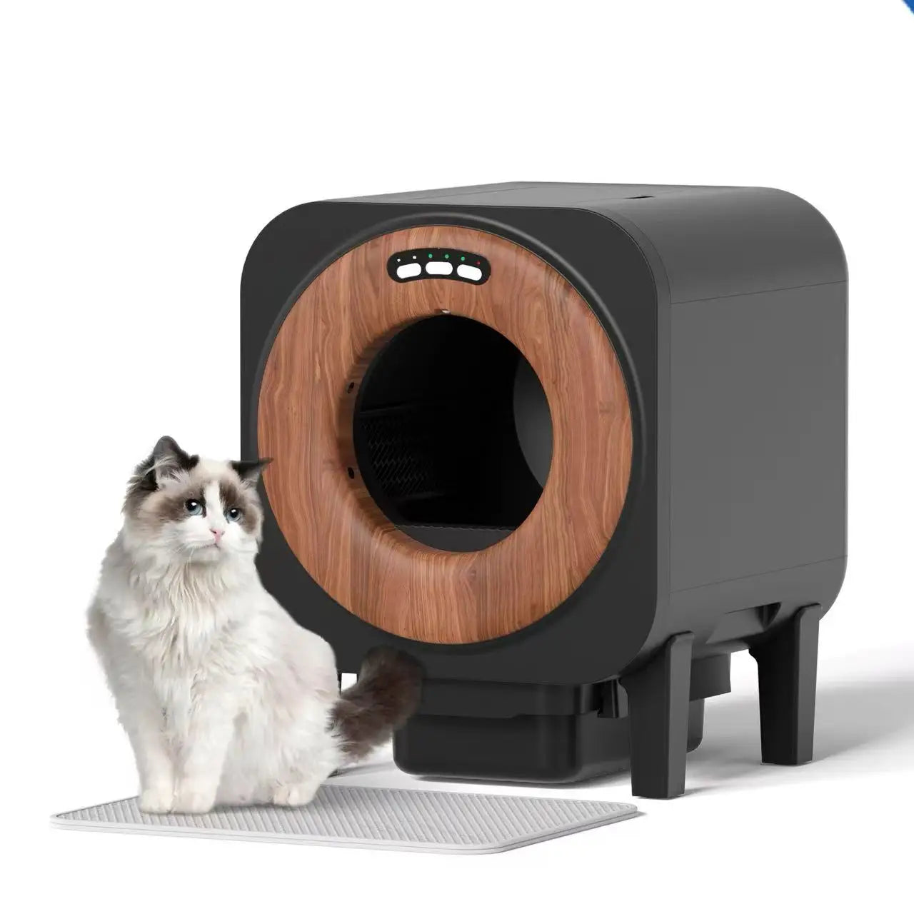 KFX-810387 Smart Wi-Fi Self-Cleaning Cat Litter Box with 65L Capacity and Easy Clean Design