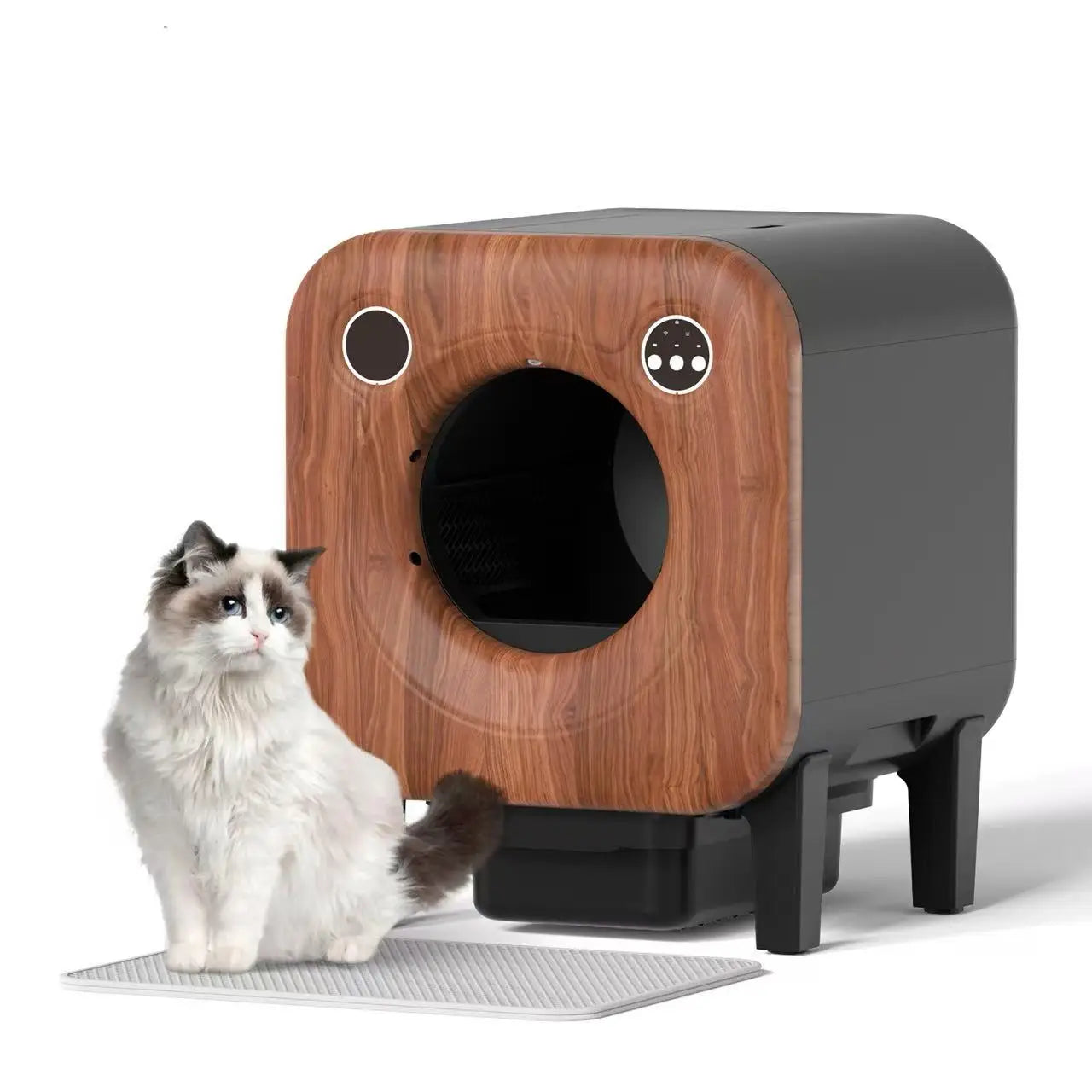 KFX-810387 Smart Wi-Fi Self-Cleaning Cat Litter Box with 65L Capacity and Easy Clean Design