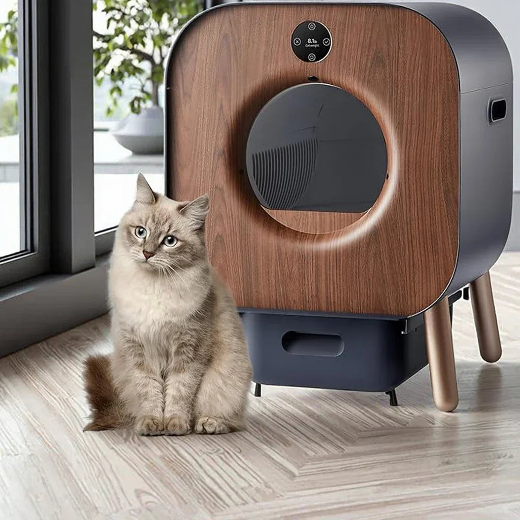 KFX-810387 Smart Wi-Fi Self-Cleaning Cat Litter Box with 65L Capacity and Easy Clean Design