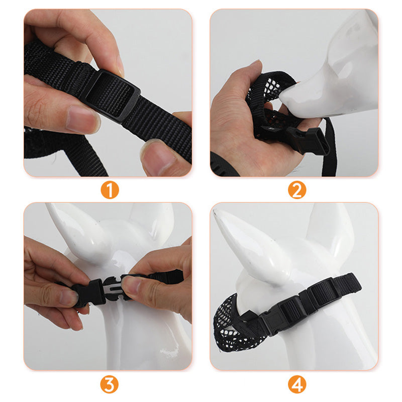 KFX-8104125 Breathable Mesh Muzzle for Small and Large Dogs - Comfortable Anti-Biting Design