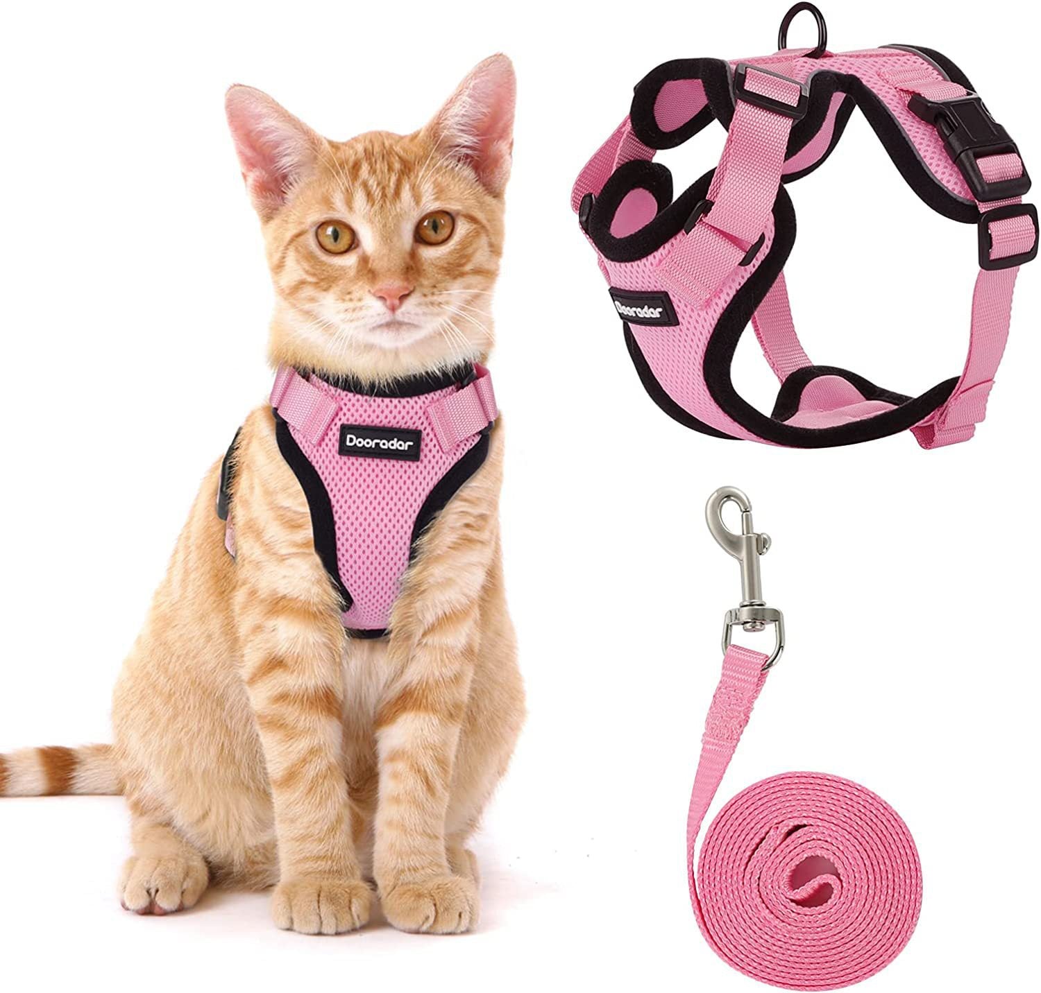KFX-8104253 Adjustable Anti-Escape Cat Leash in Multiple Colors: Sky Blue, Black, Orange, Red, Lake Blue, Dark Blue, Pink, Purple, Yellow, Gray