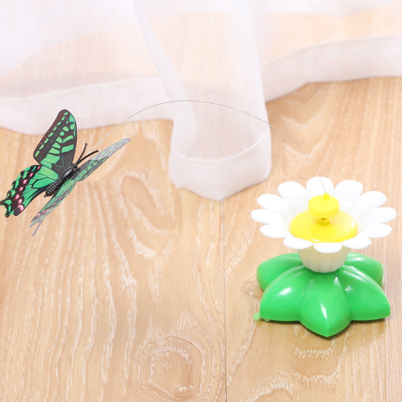 KFX-8105277 Automatic Rotating Cat Toy - Interactive Plastic and Steel Wire Design, 8.5cm Base Diameter, 6cm Height