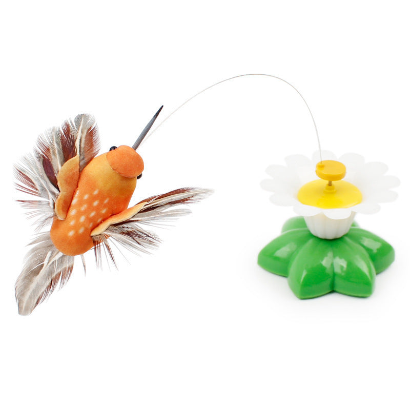 KFX-8105277 Automatic Rotating Cat Toy - Interactive Plastic and Steel Wire Design, 8.5cm Base Diameter, 6cm Height