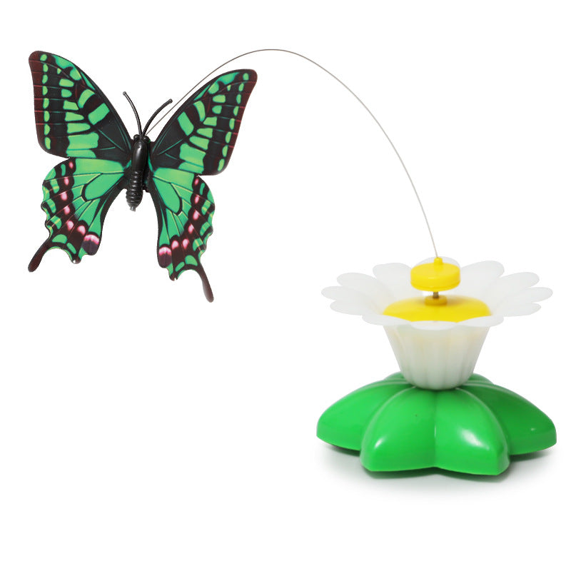 KFX-8105277 Automatic Rotating Cat Toy - Interactive Plastic and Steel Wire Design, 8.5cm Base Diameter, 6cm Height