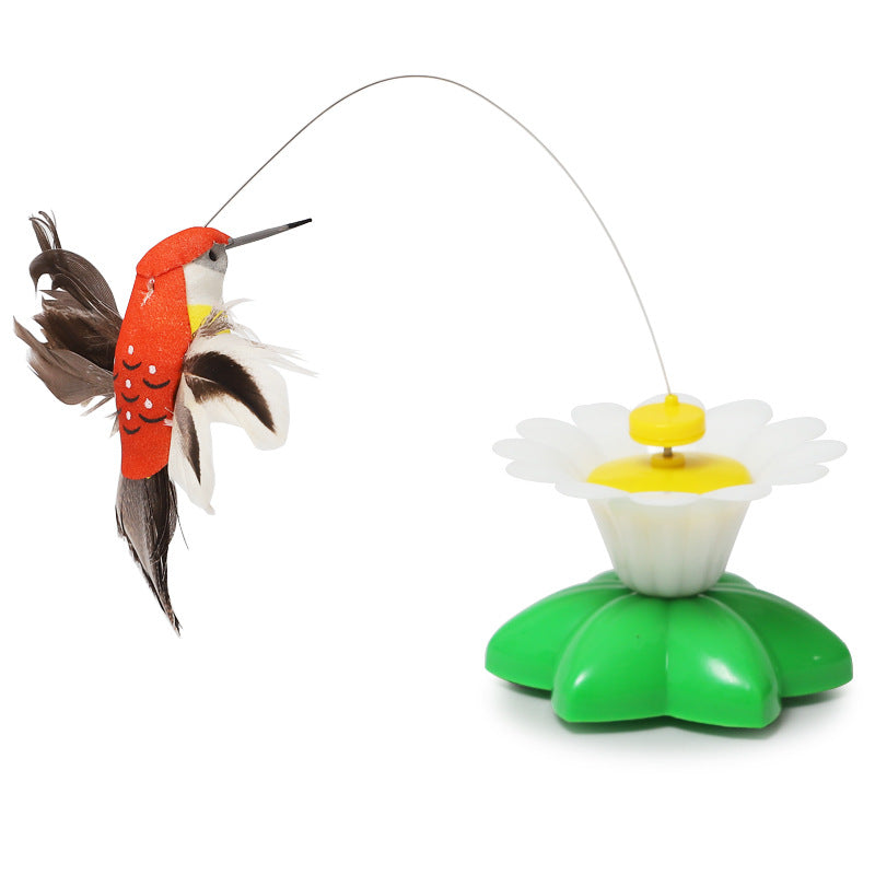 KFX-8105277 Automatic Rotating Cat Toy - Interactive Plastic and Steel Wire Design, 8.5cm Base Diameter, 6cm Height