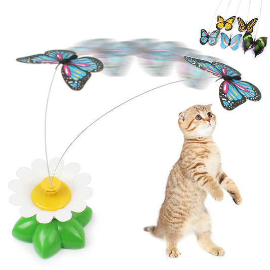 KFX-8105277 Automatic Rotating Cat Toy - Interactive Plastic and Steel Wire Design, 8.5cm Base Diameter, 6cm Height
