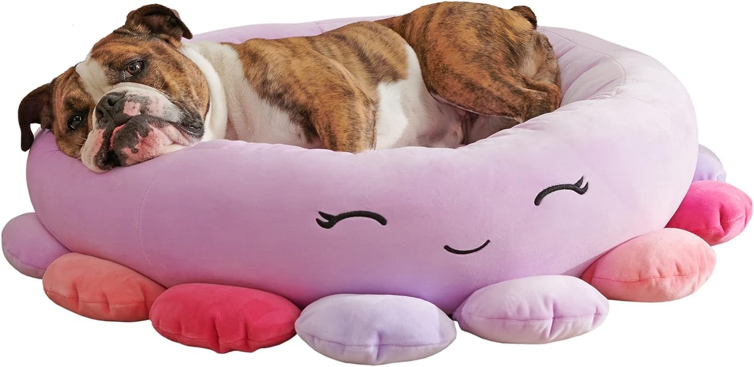 KFX-8107709 Large Ultrasoft Plush Shark and Maui Pineapple Pet Beds for Cats and Dogs