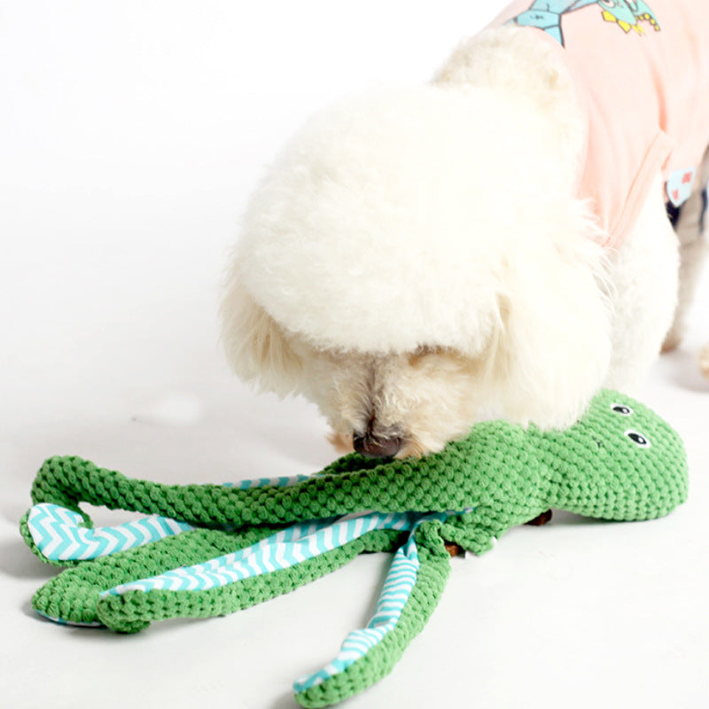 KFX-8109885 Comforting Plush Pet Toy with Sound for Teething and Chewing – Available in Blue, Green, Pink