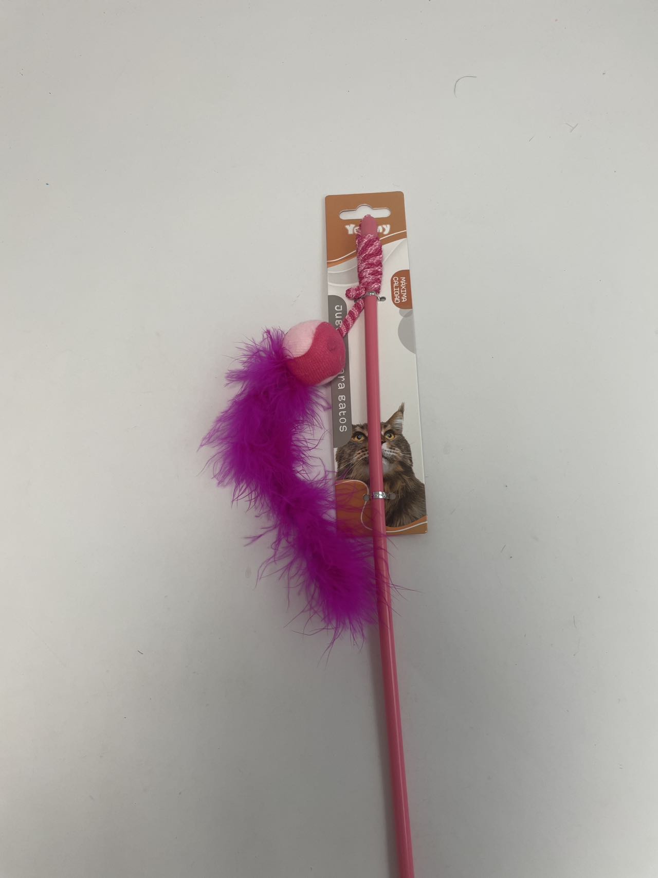 KFX-8111037 Feather Cat Teaser with Small Ball for Interactive Play