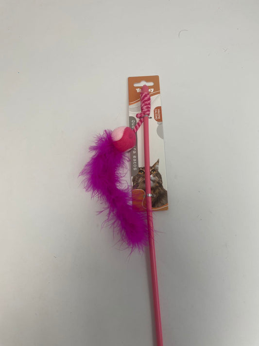 KFX-8111037 Feather Cat Teaser with Small Ball for Interactive Play