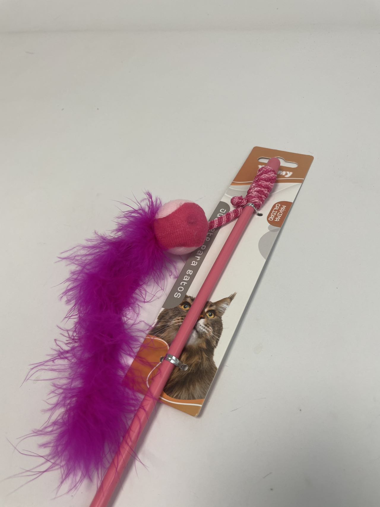 KFX-8111037 Feather Cat Teaser with Small Ball for Interactive Play