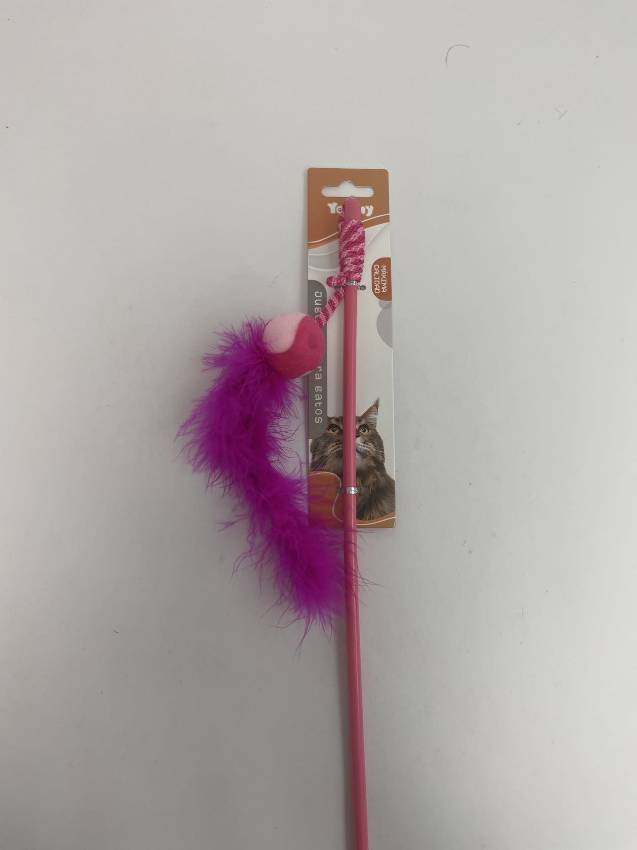 KFX-8111037 Feather Cat Teaser with Small Ball for Interactive Play