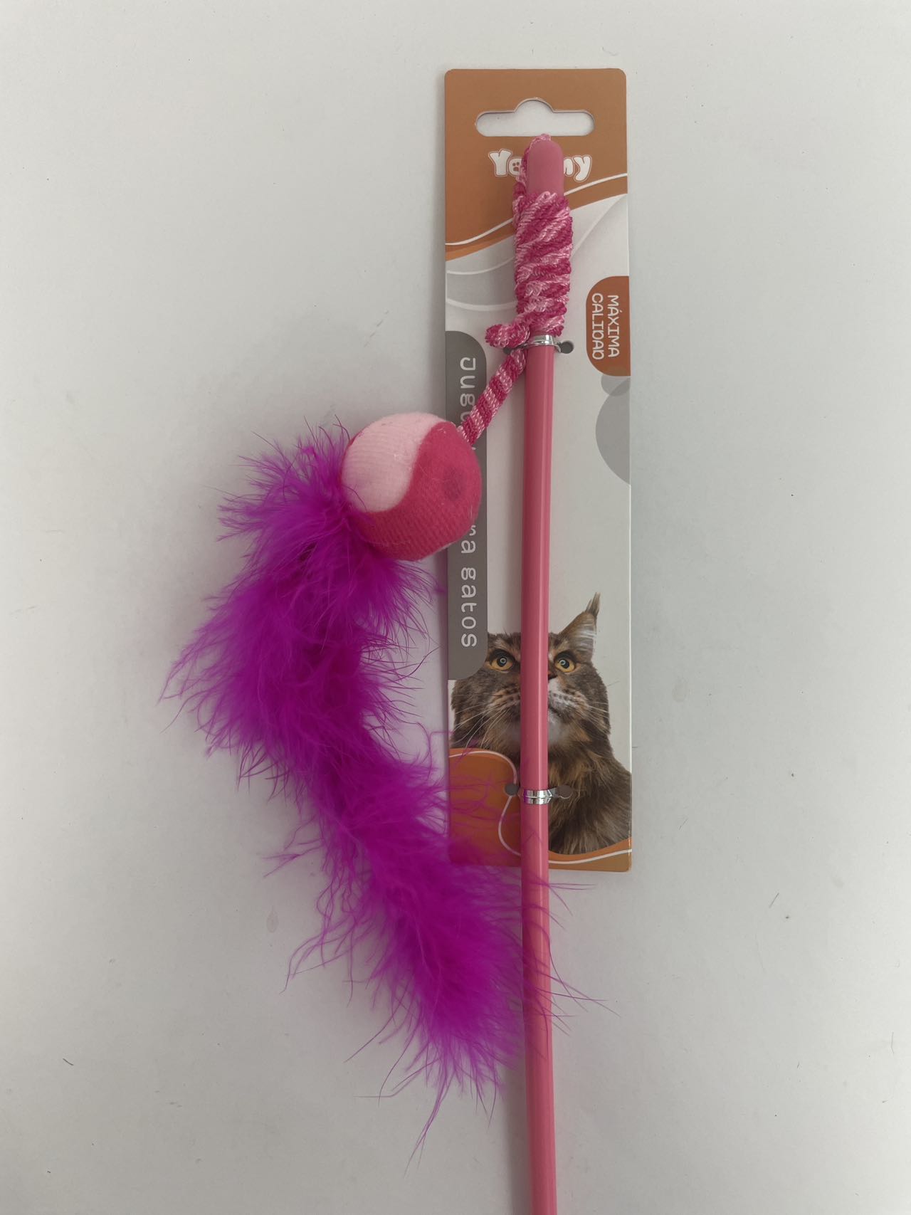 KFX-8111037 Feather Cat Teaser with Small Ball for Interactive Play