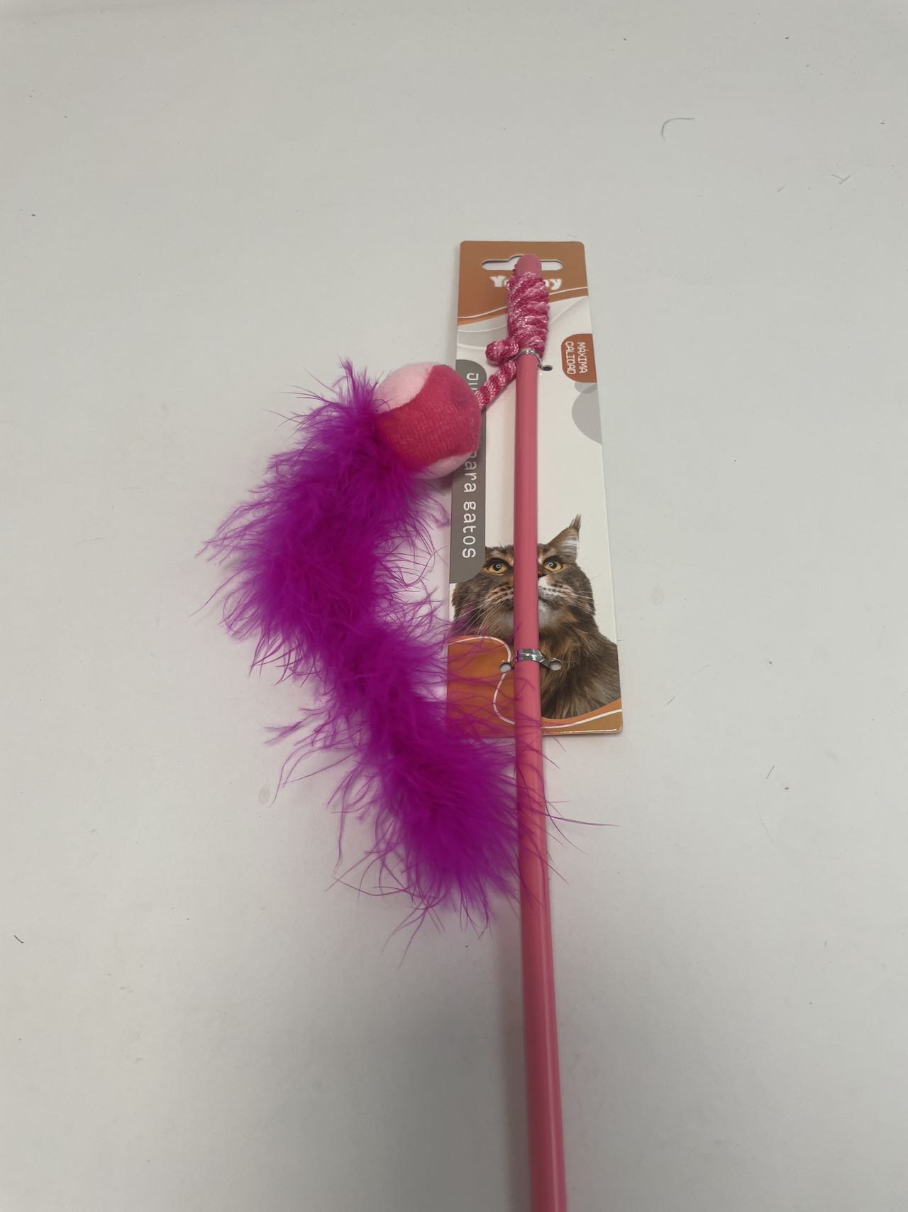 KFX-8111037 Feather Cat Teaser with Small Ball for Interactive Play