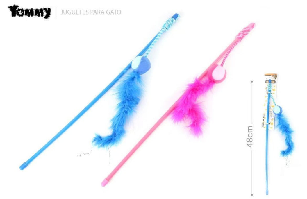 KFX-8111037 Feather Cat Teaser with Small Ball for Interactive Play