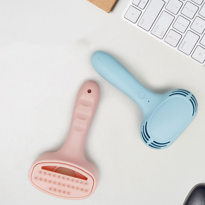 KFX-8111805 Handheld Electric Suction Grooming Comb for Pet Hair Removal - USB Rechargeable, Available in Blue & Pink
