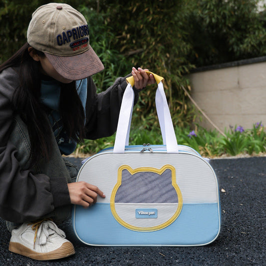 KFX-8112445 Large Capacity Foldable Cat Backpack with Breathable Oxford Cloth – Various Colors Available