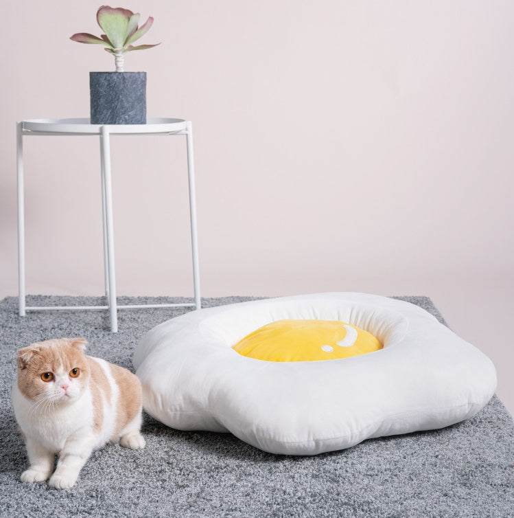 KFX-8114237 Cozy Poached Egg Pet Nest for Cats and Dogs - 700mm x 700mm x 130mm