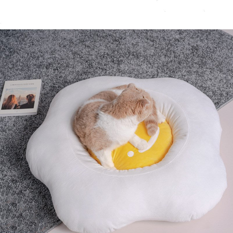 KFX-8114237 Cozy Poached Egg Pet Nest for Cats and Dogs - 700mm x 700mm x 130mm