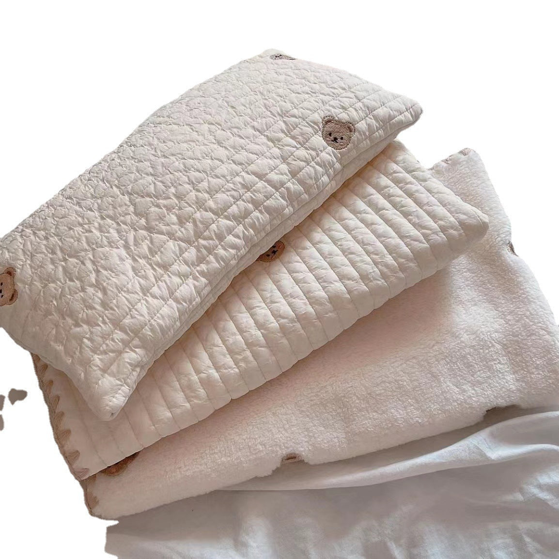 KFX-8114621 Removable and Washable Dog Bed Set with Pillow, Mattress, and Comforter in Simple Bear Design