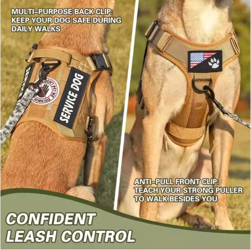 KFX-8118589 Adjustable Tactical Dog Harness with Reflective No-Pull Design for Large Dogs