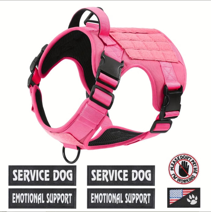 KFX-8118589 Adjustable Tactical Dog Harness with Reflective No-Pull Design for Large Dogs