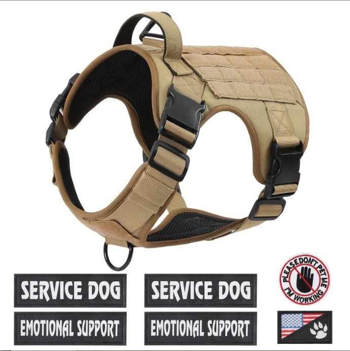 KFX-8118589 Adjustable Tactical Dog Harness with Reflective No-Pull Design for Large Dogs