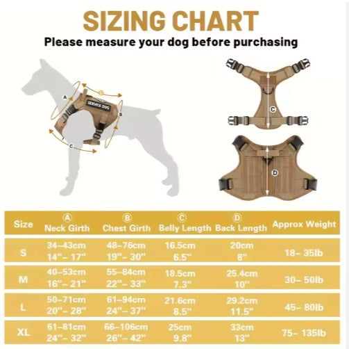 KFX-8118589 Adjustable Tactical Dog Harness with Reflective No-Pull Design for Large Dogs