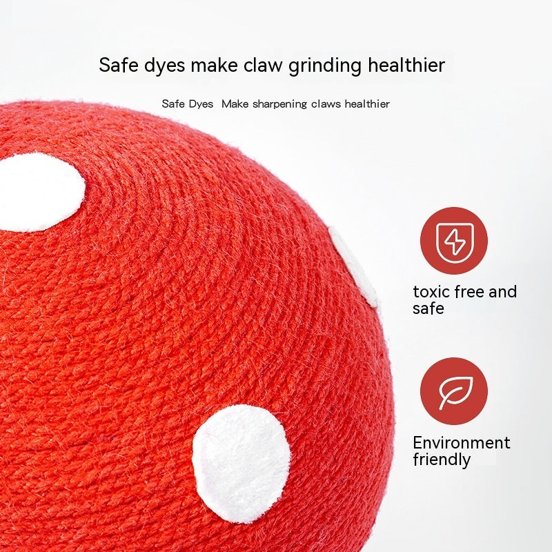 KFX-8121917 Red Poisonous Mushroom Cat Scratch Board - Sisal Cat Toy with Cute Design
