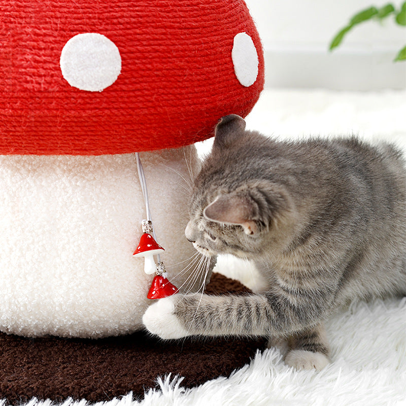 KFX-8121917 Red Poisonous Mushroom Cat Scratch Board - Sisal Cat Toy with Cute Design