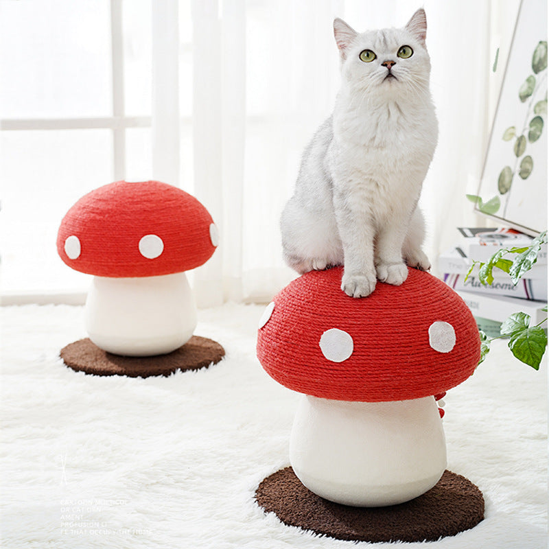 KFX-8121917 Red Poisonous Mushroom Cat Scratch Board - Sisal Cat Toy with Cute Design