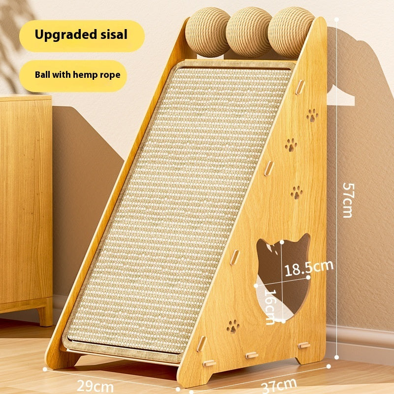 KFX-8122557 Triangle Sisal Cat Scratch Board - Vertical Wall-Mounted, Anti-Scratch and Wear-Resistant