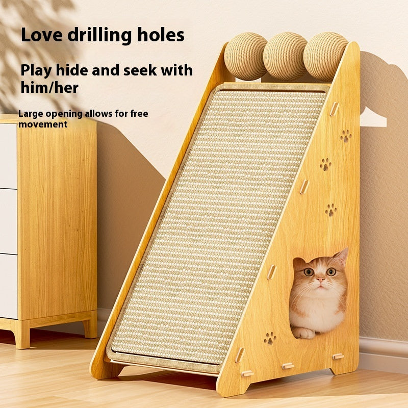 KFX-8122557 Triangle Sisal Cat Scratch Board - Vertical Wall-Mounted, Anti-Scratch and Wear-Resistant