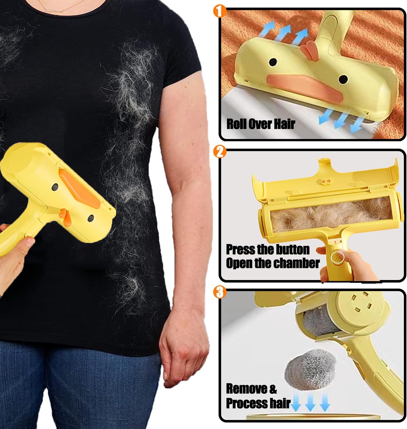 KFX-8123197 Reusable Pet Hair Remover for Furniture and Bedding – Portable Multi-Surface Lint Roller Tool