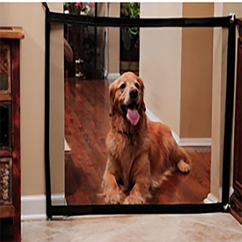 KFX-8123325 Portable Folding Pet Safety Barrier for Doorways and Stairs, Easy to Install Mesh Fence