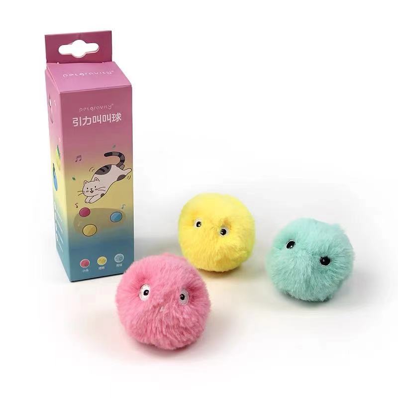 KFX-8126525 Mint and Sound Interactive Cat Toy Balls with Catnip Option