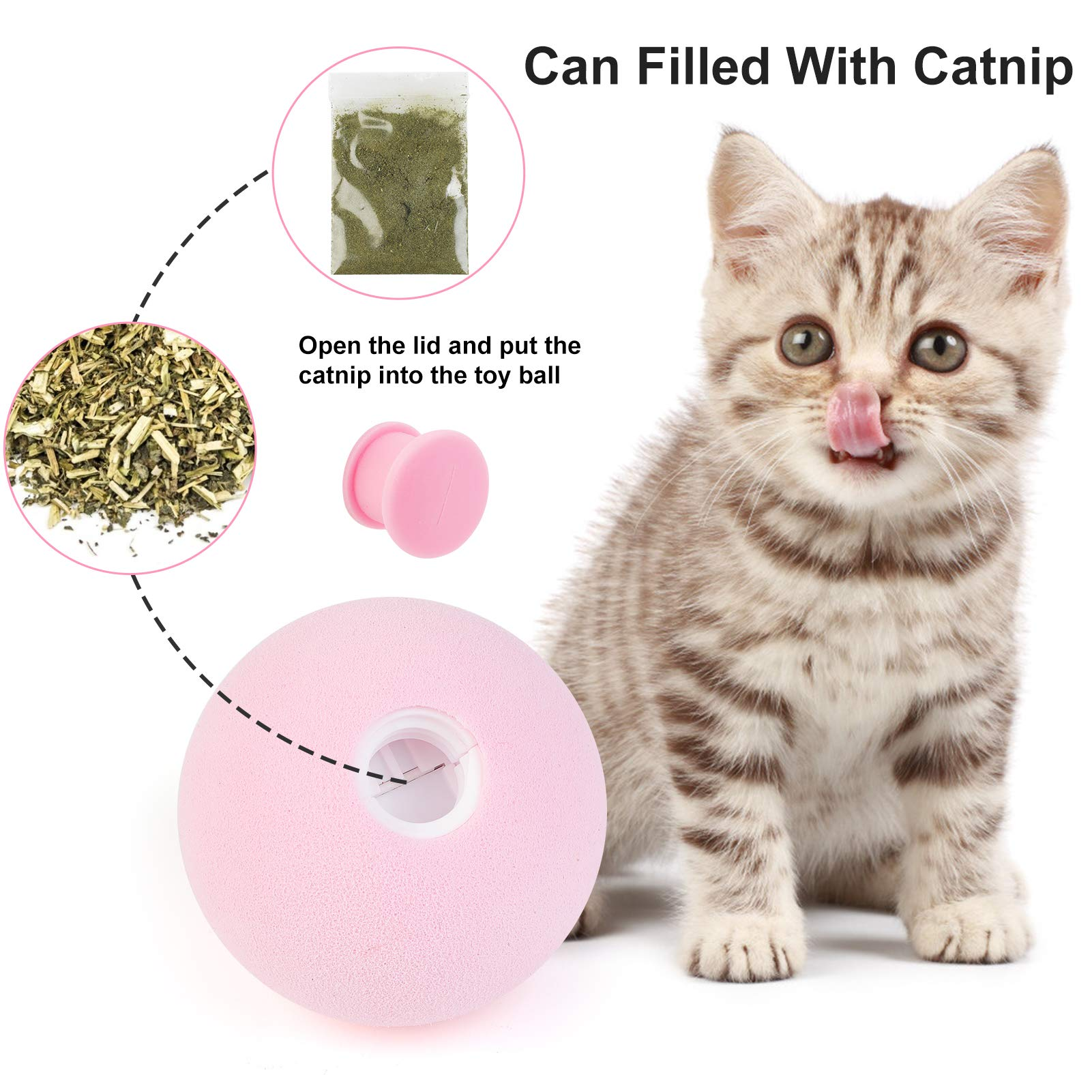 KFX-8126525 Mint and Sound Interactive Cat Toy Balls with Catnip Option