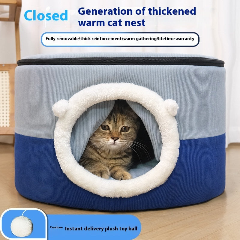 KFX-8131133 Cozy Closed Cat Nest for Winter - Available in Various Sizes