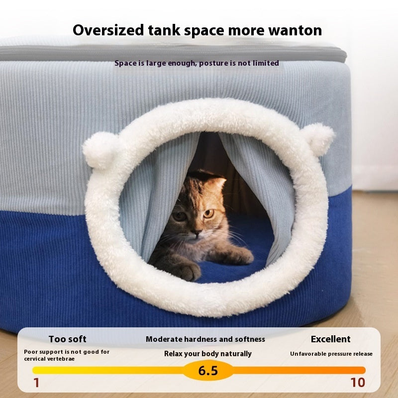 KFX-8131133 Cozy Closed Cat Nest for Winter - Available in Various Sizes