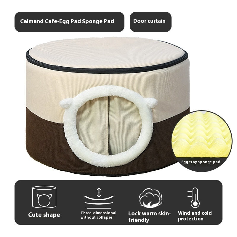 KFX-8131133 Cozy Closed Cat Nest for Winter - Available in Various Sizes