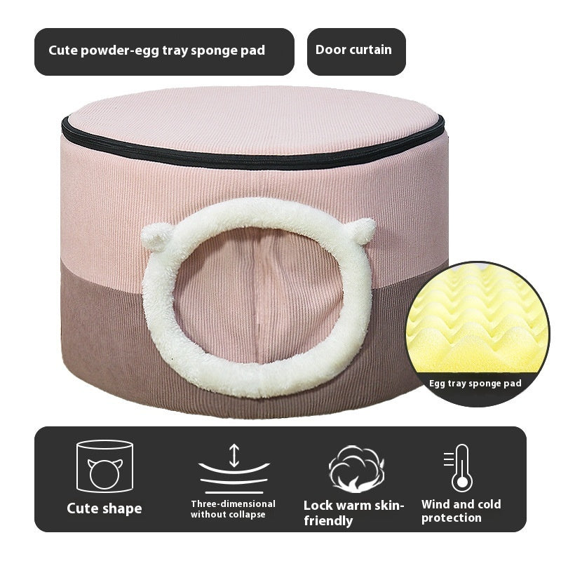 KFX-8131133 Cozy Closed Cat Nest for Winter - Available in Various Sizes