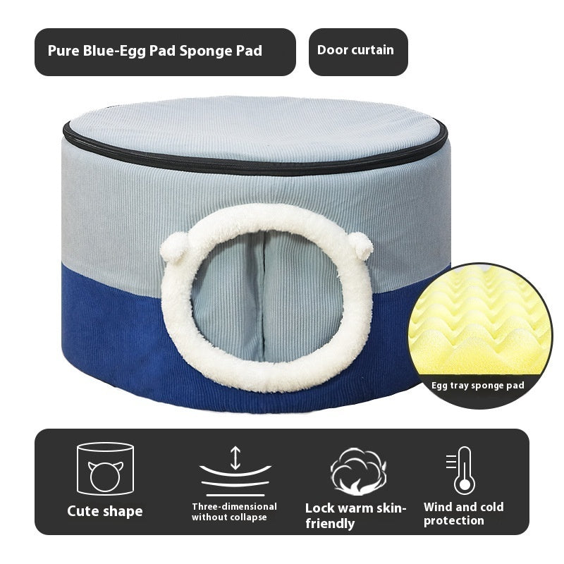 KFX-8131133 Cozy Closed Cat Nest for Winter - Available in Various Sizes