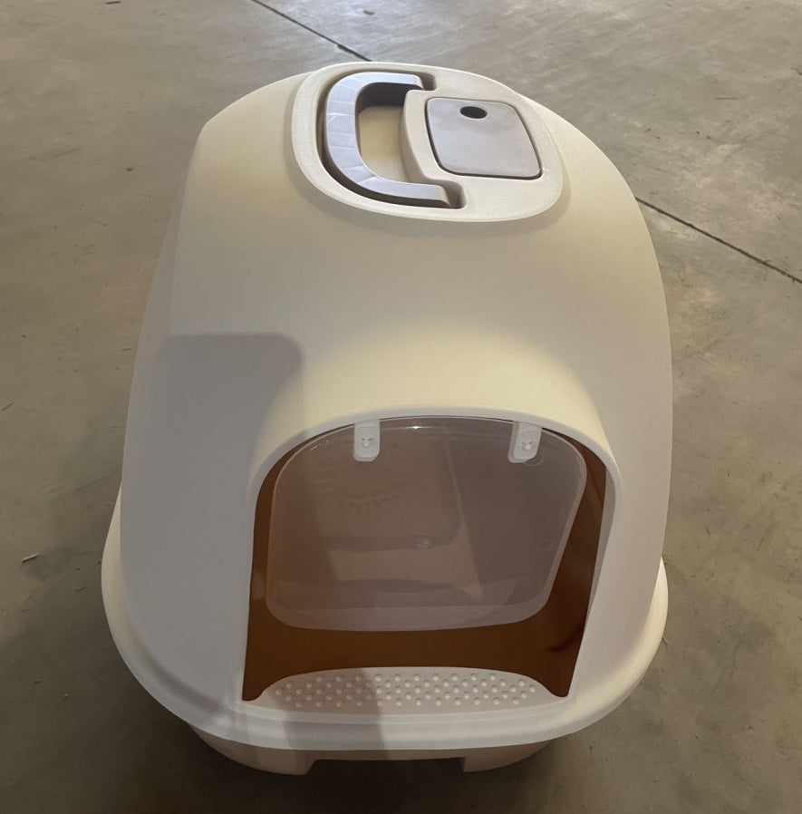 KFX-8132925 Enclosed Cat Litter Box with Easy Access and Odor Control