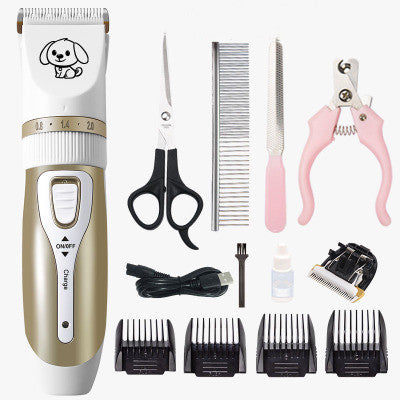 KFX-8133053 Ceramic Titanium Pet Grooming Clipper with Rechargeable Battery and Limit Combs