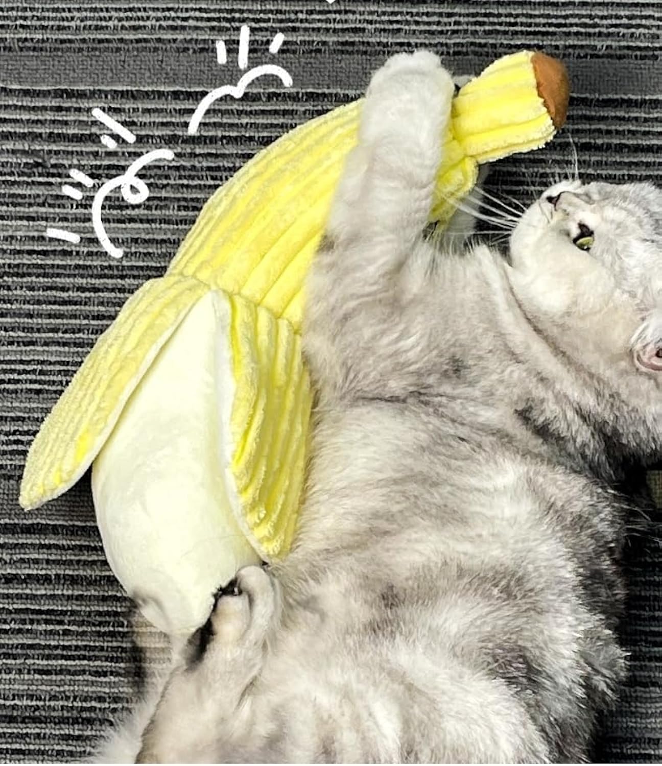 KFX-8134717 Crinkle Banana Cat Toy with Catnip - Soft Plush Chew Toy for Kittens, Ideal for Indoor Play and Exercise
