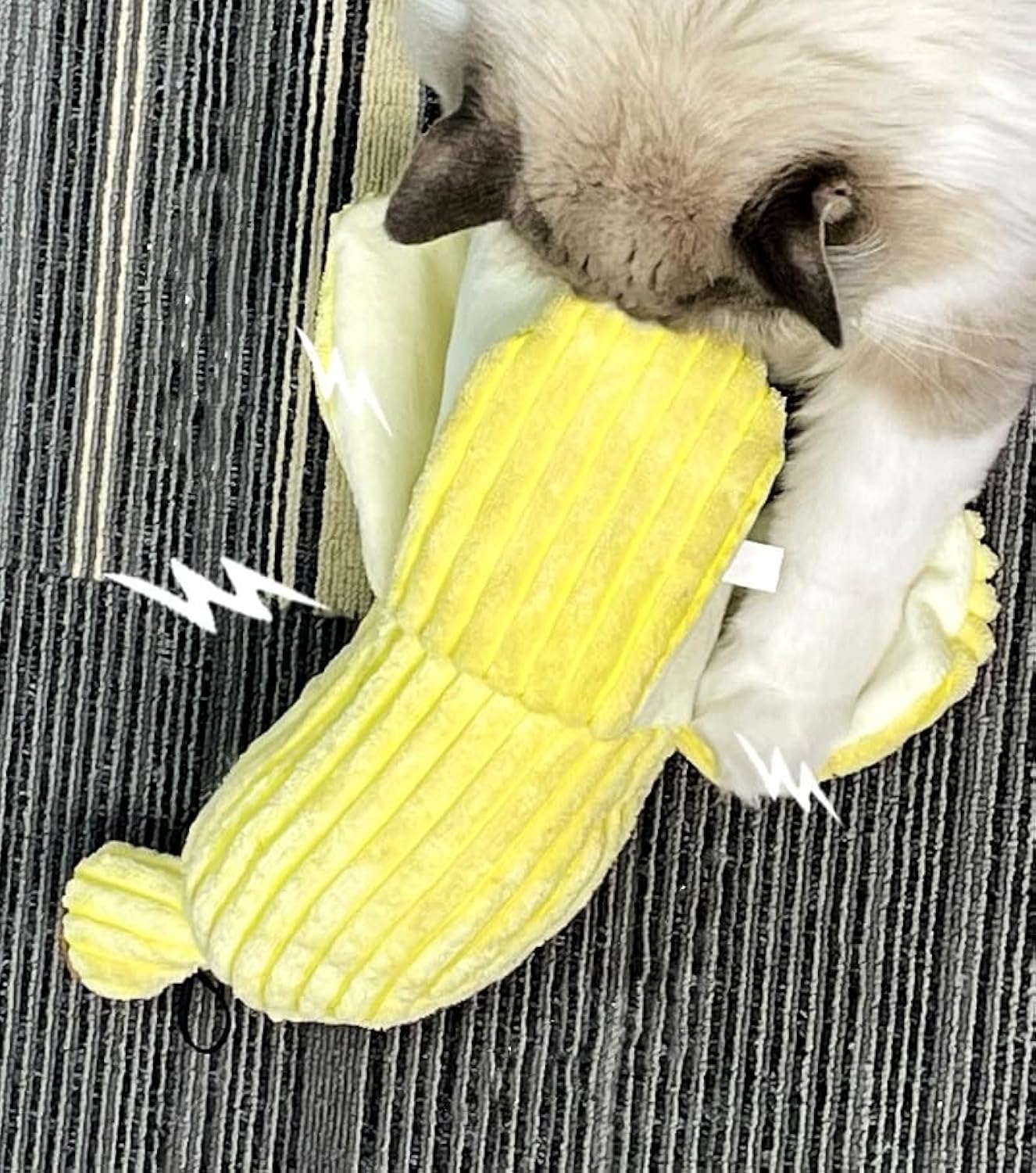 KFX-8134717 Crinkle Banana Cat Toy with Catnip - Soft Plush Chew Toy for Kittens, Ideal for Indoor Play and Exercise